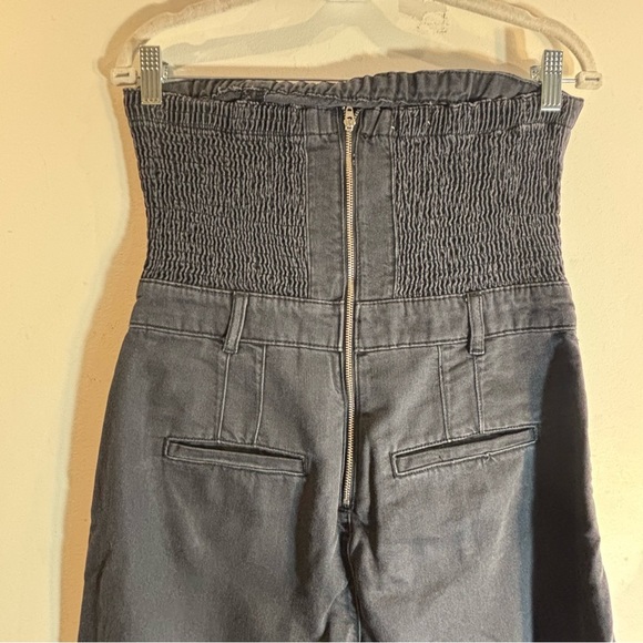 PILCRO Sz 8 The Skipper Jumpsuit Washed Out Smocked Back Wide Leg Strapless NWOT - Picture 9 of 13